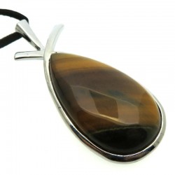 Large Tigers Eye Gemstone Pendant